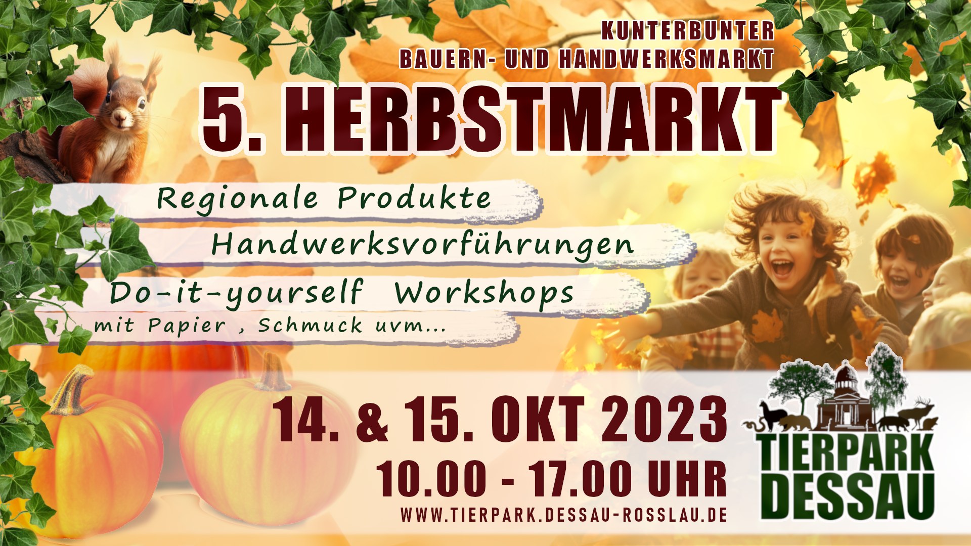 Plakat 5. Herbstmark im Tierpark Dessau