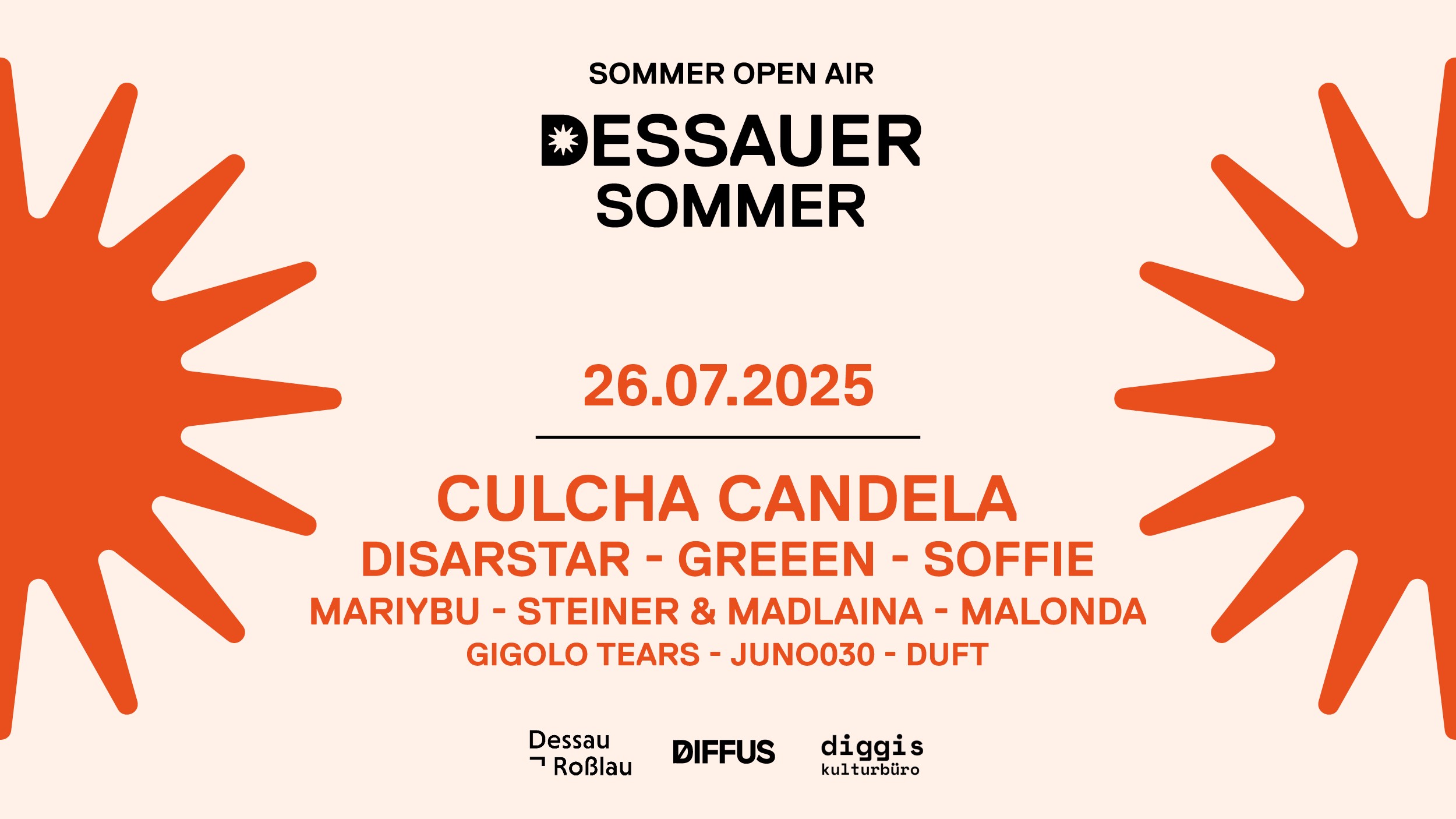 Lineup Dessauer Sommer Festival 26.07.2025 im Paul-Greifzu-Stadion Dessau