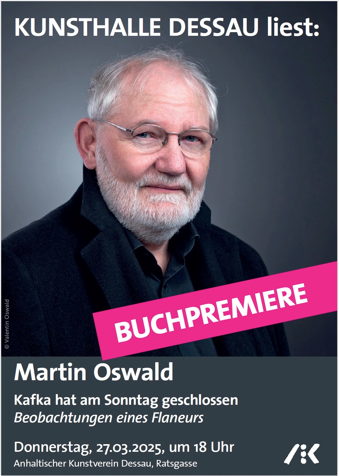Buchpremiere des Autoren Martin Oswald in der Kunsthalle Dessau am 27.03.2025