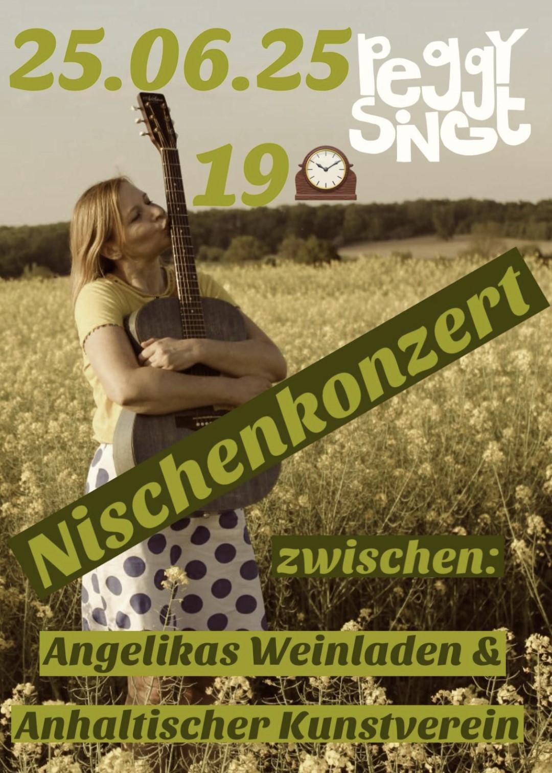 Plakat Nischenkonzert Peggy singt am 25.06. um 19 Uhr