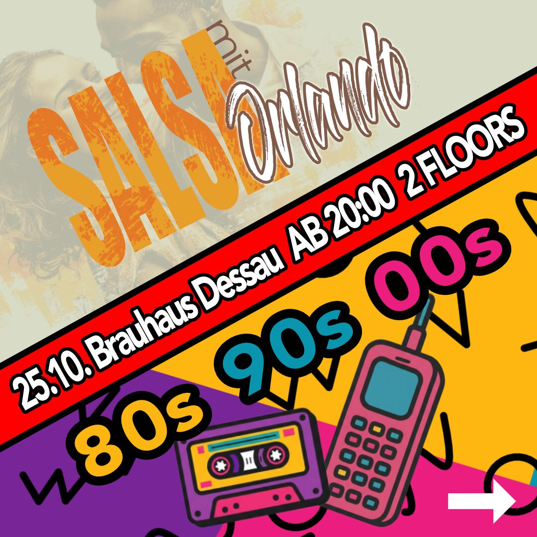 Plakat Party im Brauhaus Dessau am 25.10.2025