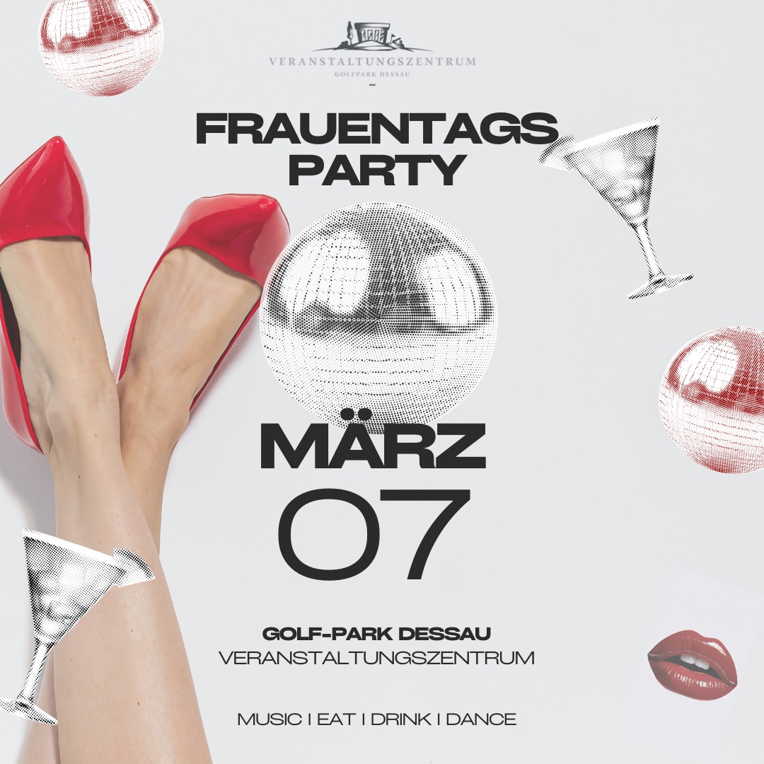 Plakat Frauentagsparty im Golfpark Dessau