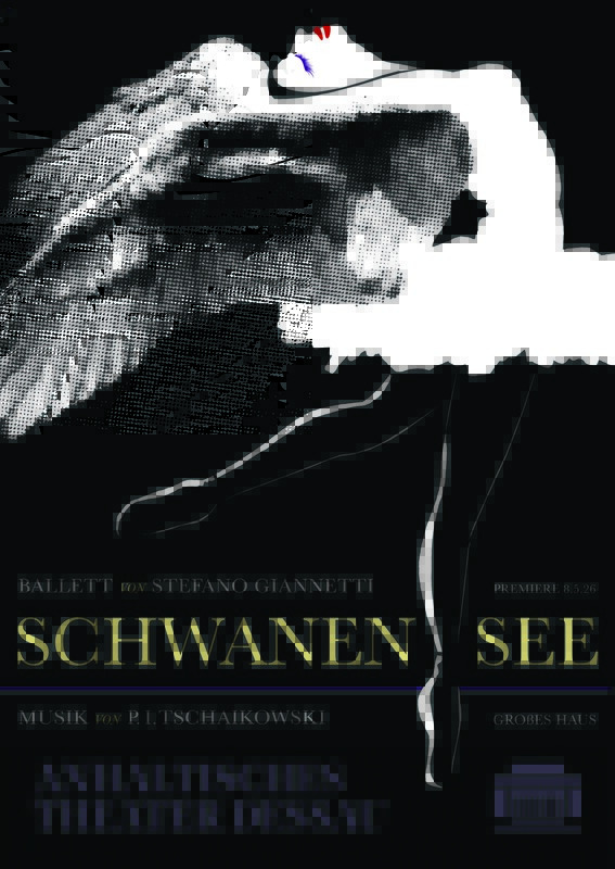 Plakat Schwanensee im Anhaltischen Theater Dessau, Motiv Robert Voss