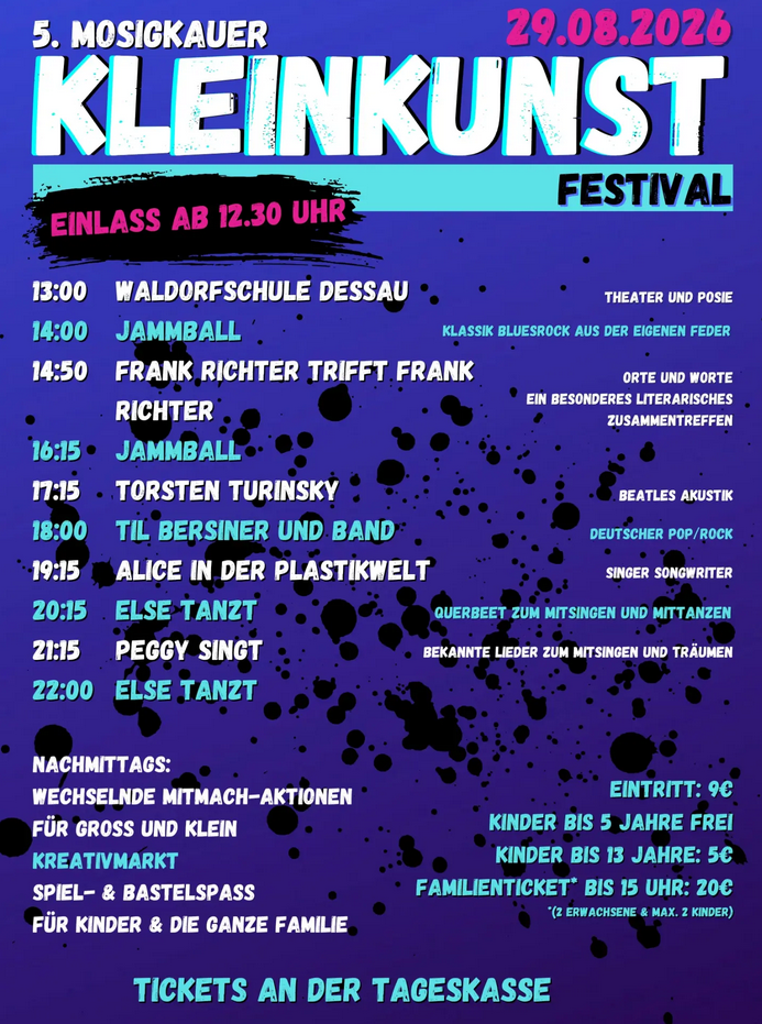 5. Kleinkunstfestival in Mosigkau. Programmplakat dazu.